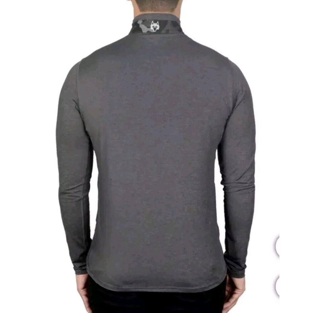 Greyson Mockneck Quarter Zip Wicking Slim Fit Men's Large Shepherd Gray NEW!! - Picture 2 of 9